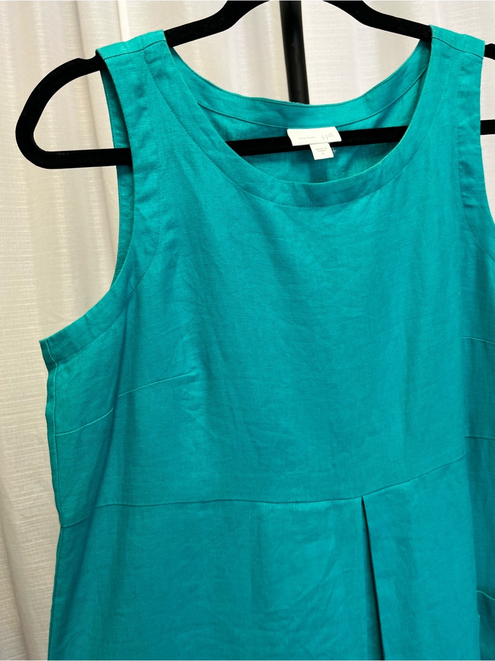 J.Jill linen shift dress in a vibrant lagoon teal | size small - Picture 2 of 6